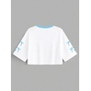image:imageRoseSeek Jersey Shirts for Women Number Print V Neck Mesh Cropped Jersey Y2k Oversized Tshirts StreetwearWhite Blue