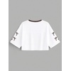 image:imageRoseSeek Jersey Shirts for Women Number Print V Neck Mesh Cropped Jersey Y2k Oversized Tshirts StreetwearWhite Brown
