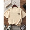 image:imageRoseSeek Overized Tshirts for Women Bow Leopard Graphic Tees Short Sleeve Aesthetic Baggy Summer TopsBeige