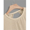 image:imageRoseSeek Womens 2 Packs Open Back Tops Criss Cross Cut Out Summer Casual T Shirt Crewneck Short Sleeve Backless TeeBeige Black
