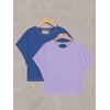 image:imageRoseSeek Womens 2 Packs Open Back Tops Criss Cross Cut Out Summer Casual T Shirt Crewneck Short Sleeve Backless TeeDeep Blue and Purple