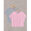image:imageRoseSeek Womens 2 Packs Open Back Tops Criss Cross Cut Out Summer Casual T Shirt Crewneck Short Sleeve Backless TeeGrey and Pinkpink