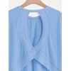 image:imageRoseSeek Womens 2 Packs Open Back Tops Criss Cross Cut Out Summer Casual T Shirt Crewneck Short Sleeve Backless TeeLight Blue and Pink
