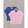 image:imageRoseSeek Womens 2 Packs Open Back Tops Criss Cross Cut Out Summer Casual T Shirt Crewneck Short Sleeve Backless TeeLight Pink and Deep Blue