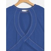 image:imageRoseSeek Womens 2 Packs Open Back Tops Criss Cross Cut Out Summer Casual T Shirt Crewneck Short Sleeve Backless TeeLight Pink and Deep Blue