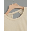 image:imageRoseSeek Womens 2 Packs Open Back Tops Criss Cross Cut Out Summer Casual T Shirt Crewneck Short Sleeve Backless TeeMulticolor Grey
