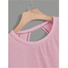 image:imageRoseSeek Womens 2 Packs Open Back Tops Criss Cross Cut Out Summer Casual T Shirt Crewneck Short Sleeve Backless TeePink and Black