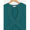 image:imageRoseSeek Womens 2 Packs Open Back Tops Criss Cross Cut Out Summer Casual T Shirt Crewneck Short Sleeve Backless TeePink and Green
