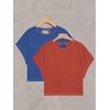 image:imageRoseSeek Womens 2 Packs Open Back Tops Criss Cross Cut Out Summer Casual T Shirt Crewneck Short Sleeve Backless TeeRed and Deep Blue