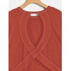 image:imageRoseSeek Womens 2 Packs Open Back Tops Criss Cross Cut Out Summer Casual T Shirt Crewneck Short Sleeve Backless TeeRed and Pink