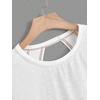 image:imageRoseSeek Womens 2 Packs Open Back Tops Criss Cross Cut Out Summer Casual T Shirt Crewneck Short Sleeve Backless TeeWhite and Grey