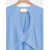 image:imageRoseSeek Womens 2 Packs Open Back Tops Criss Cross Cut Out Summer Casual T Shirt Crewneck Short Sleeve Backless TeeWhite and Light Blue