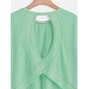 image:imageRoseSeek Womens 2 Packs Open Back Tops Criss Cross Cut Out Summer Casual T Shirt Crewneck Short Sleeve Backless TeeWhite and Light Green