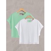 image:imageRoseSeek Womens 2 Packs Open Back Tops Criss Cross Cut Out Summer Casual T Shirt Crewneck Short Sleeve Backless TeeWhite and Light Green