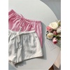 image:imageRoseSeek Womens 2 Packs Striped Linen Mini Shorts Drawstring Waist Button Front Lounge ShortsPink and Whte