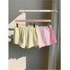 image:imageRoseSeek Womens 2 Packs Striped Linen Mini Shorts Drawstring Waist Button Front Lounge ShortsPink and Yellow