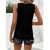 image:imageRoseSeek Womens 2 Piece Beach Vacation Clothes Floral Tank Top and Shorts Set Tropical Summer OutfitsBlack Leopard