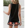 image:imageRoseSeek Womens 2 Piece Beach Vacation Clothes Floral Tank Top and Shorts Set Tropical Summer OutfitsBlack Pattern