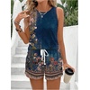 image:imageRoseSeek Womens 2 Piece Beach Vacation Clothes Floral Tank Top and Shorts Set Tropical Summer OutfitsDark Blue