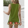 image:imageRoseSeek Womens 2 Piece Beach Vacation Clothes Floral Tank Top and Shorts Set Tropical Summer OutfitsDark Green