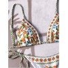 image:imageRoseSeek Womens 2 Piece Bikini Fruits Plaid Graphic Tie Back Bras and Bow Knot Side Thongs Beach OutfitsMulticolor
