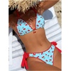 image:imageRoseSeek Womens 2 Piece Bikini Sets Cherry Print Spaghetti Strap Halter Bras and String Thongs Swimsuit SetsBlue