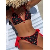 image:imageRoseSeek Womens 2 Piece Bikini Sets Cherry Print Spaghetti Strap Halter Bras and String Thongs Swimsuit SetsRed