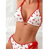 image:imageRoseSeek Womens 2 Piece Bikini Sets Cherry Print Spaghetti Strap Halter Bras and String Thongs Swimsuit SetsWhite and Red