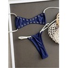 image:imageRoseSeek Womens 2 Piece Bikini Sets Grommet Eyelet Bra Thong Bathing Suit Summer Swimsuit SetDeep Blue