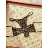 image:imageRoseSeek Womens 2 Piece Bikini Sets Grommet Eyelet Bra Thong Bathing Suit Summer Swimsuit SetMedium Brown