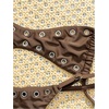 image:imageRoseSeek Womens 2 Piece Bikini Sets Grommet Eyelet Bra Thong Bathing Suit Summer Swimsuit SetMedium Brown