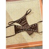image:imageRoseSeek Womens 2 Piece Bikini Sets Grommet Eyelet Bra Thong Bathing Suit Summer Swimsuit SetMedium Brown