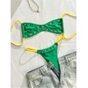 image:imageRoseSeek Womens 2 Piece Bikini Sets Grommet Eyelet Bra Thong Bathing Suit Summer Swimsuit SetMulticolor Green