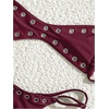 image:imageRoseSeek Womens 2 Piece Bikini Sets Grommet Eyelet Bra Thong Bathing Suit Summer Swimsuit SetPurple