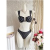 image:imageRoseSeek Womens 2 Piece Bikini Sets Polka Dots Bras and Panties Summer Swimwear Beach WearBlack