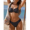 image:imageRoseSeek Womens 2 Piece Bikini Sets Polka Dots Bras and Panties Summer Swimwear Beach WearBlack