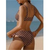 image:imageRoseSeek Womens 2 Piece Bikini Sets Polka Dots Bras and Panties Summer Swimwear Beach WearBrown