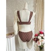 image:imageRoseSeek Womens 2 Piece Bikini Sets Polka Dots Bras and Panties Summer Swimwear Beach WearBrown