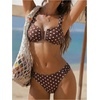 image:imageRoseSeek Womens 2 Piece Bikini Sets Polka Dots Bras and Panties Summer Swimwear Beach WearBrown