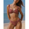 image:imageRoseSeek Womens 2 Piece Bikini Sets Polka Dots Bras and Panties Summer Swimwear Beach WearBurgundy