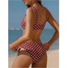 image:imageRoseSeek Womens 2 Piece Bikini Sets Polka Dots Bras and Panties Summer Swimwear Beach WearBurgundy