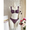 image:imageRoseSeek Womens 2 Piece Bikini Sets Polka Dots Bras and Panties Summer Swimwear Beach WearViolet