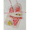 image:imageRoseSeek Womens 2 Piece Bikini Sets Zebra Striped Print Halter Bras and Thongs Summer BeachwearMulticolor
