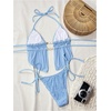 image:imageRoseSeek Womens 2 Piece Boho Polka Dots Beaded Bikini Sets Halter Swimsuits Textured Tie Side Bathing SuitBlue