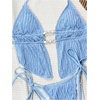 image:imageRoseSeek Womens 2 Piece Boho Polka Dots Beaded Bikini Sets Halter Swimsuits Textured Tie Side Bathing SuitBlue