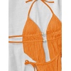 image:imageRoseSeek Womens 2 Piece Boho Polka Dots Beaded Bikini Sets Halter Swimsuits Textured Tie Side Bathing SuitBurnt Orange