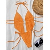 image:imageRoseSeek Womens 2 Piece Boho Polka Dots Beaded Bikini Sets Halter Swimsuits Textured Tie Side Bathing SuitBurnt Orange