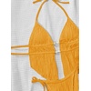 image:imageRoseSeek Womens 2 Piece Boho Polka Dots Beaded Bikini Sets Halter Swimsuits Textured Tie Side Bathing SuitDark Yellow
