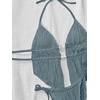 image:imageRoseSeek Womens 2 Piece Boho Polka Dots Beaded Bikini Sets Halter Swimsuits Textured Tie Side Bathing SuitDusty Blue