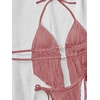 image:imageRoseSeek Womens 2 Piece Boho Polka Dots Beaded Bikini Sets Halter Swimsuits Textured Tie Side Bathing SuitDusty Pink